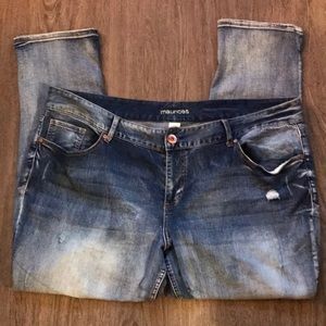 Maurices 24 Reg Distressed plus size Denim Jeans